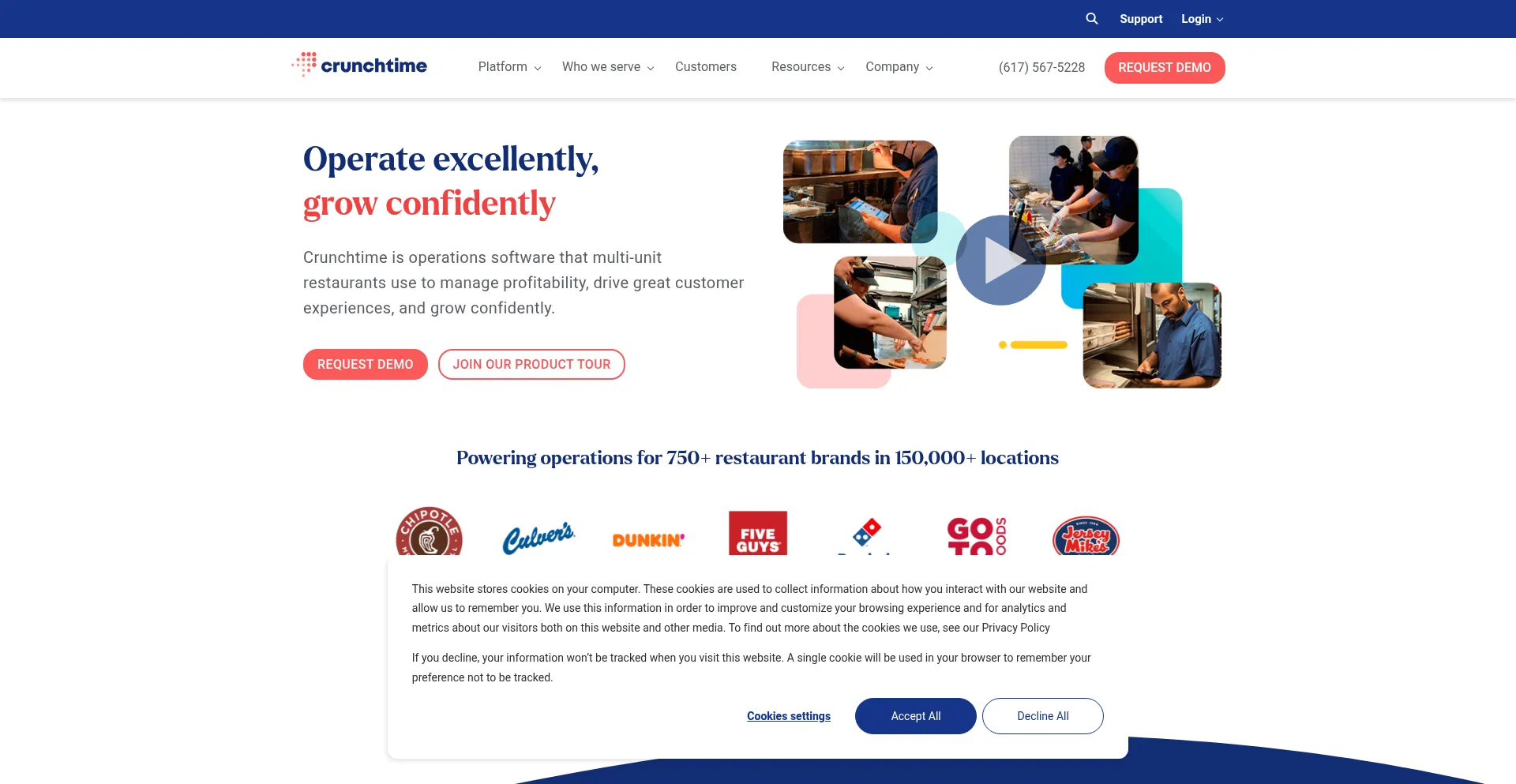 Website screenshot of Crunchtime.com