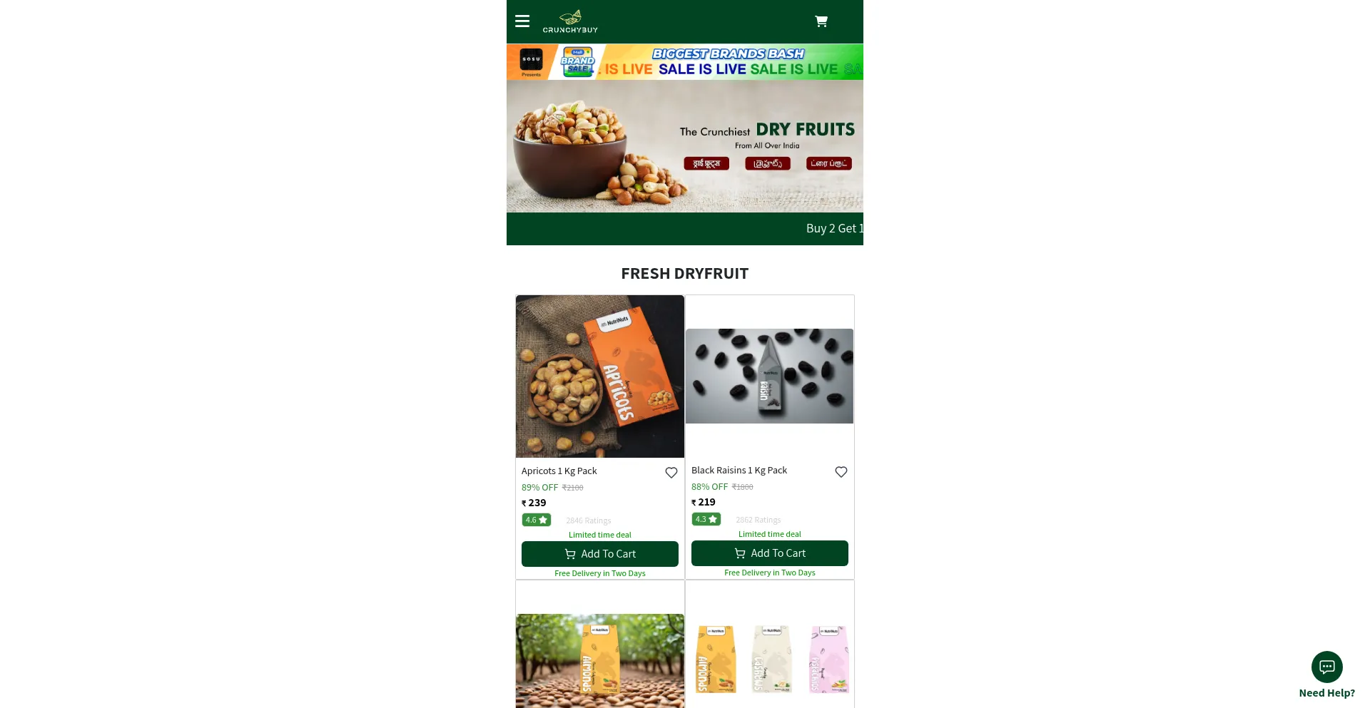 Website screenshot of Crunchybuy.online