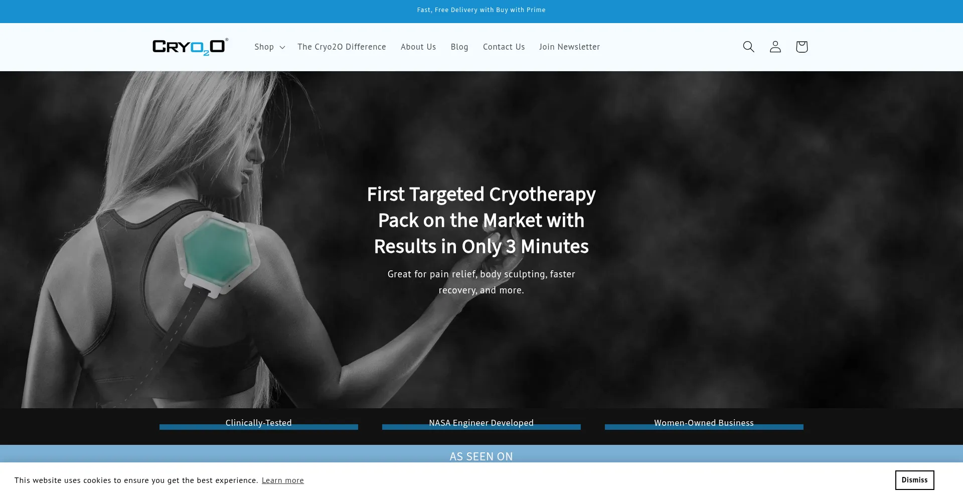 Website screenshot of Cryo2o.com