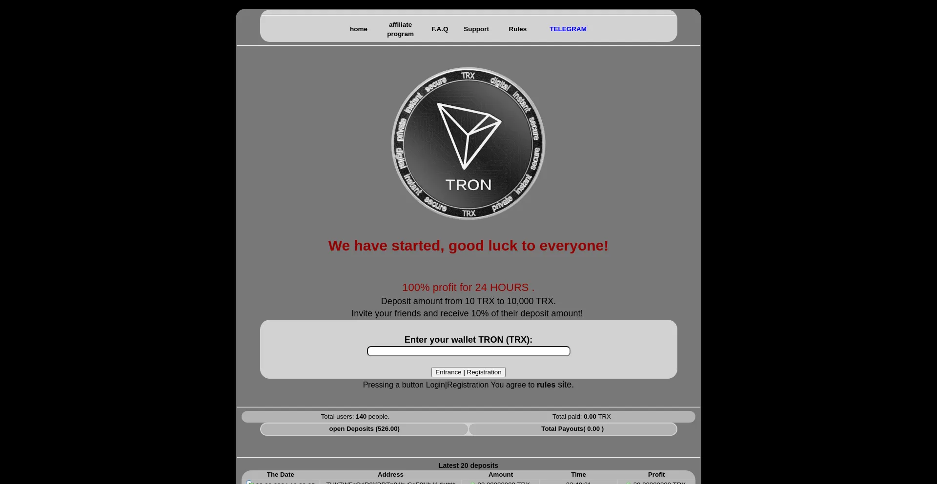 Website screenshot of Crypto-bubble.online