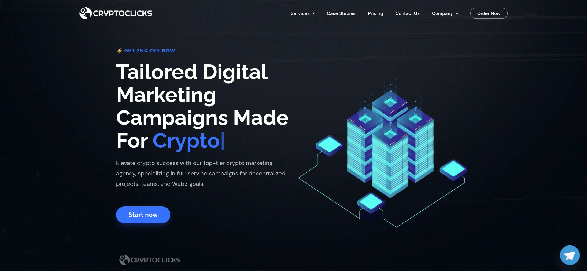 Website screenshot of Cryptoclicks.io