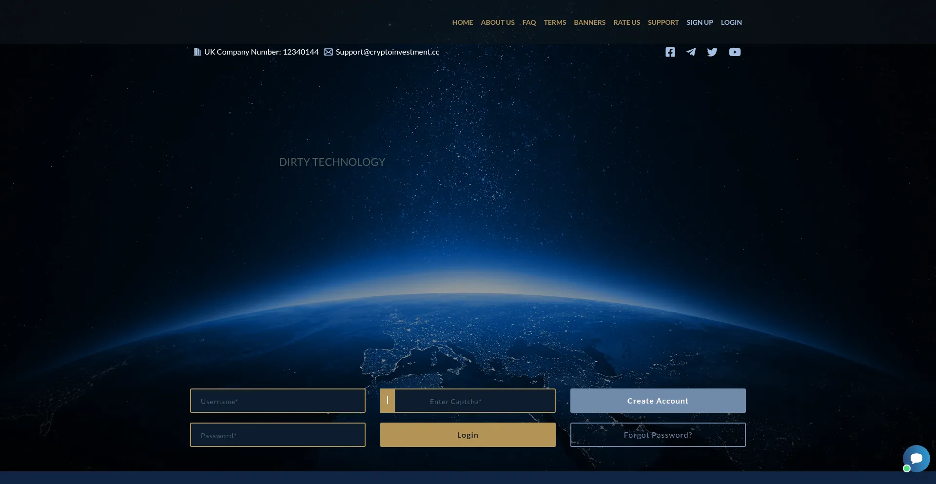 Website screenshot of Cryptoinvestment.cc