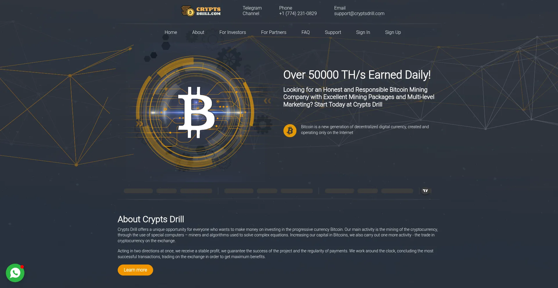 Website screenshot of Cryptsdrill.com