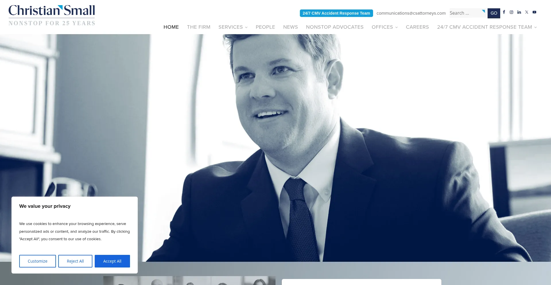 Website screenshot of Csattorneys.com