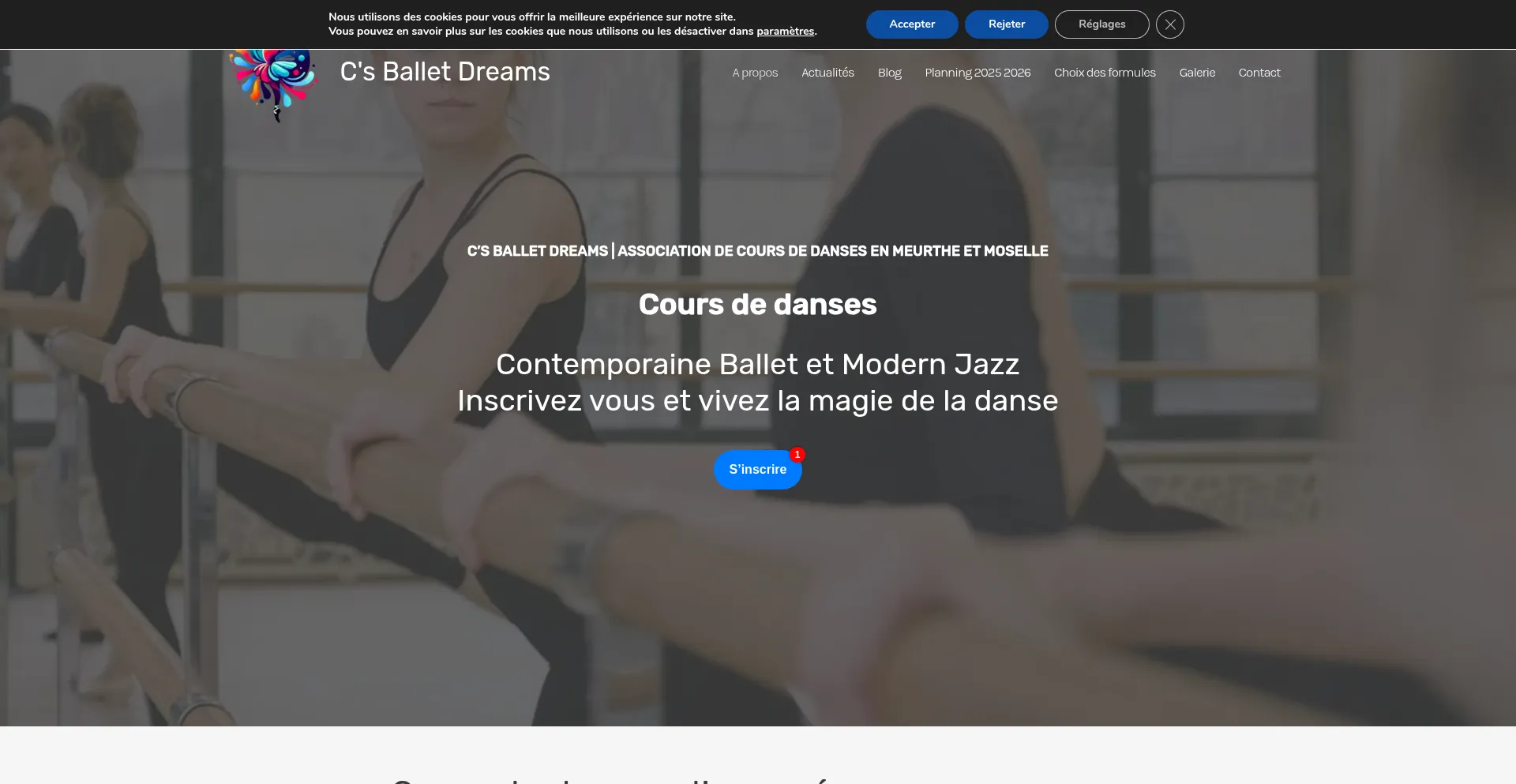 Website screenshot of Csballetdreams.fr