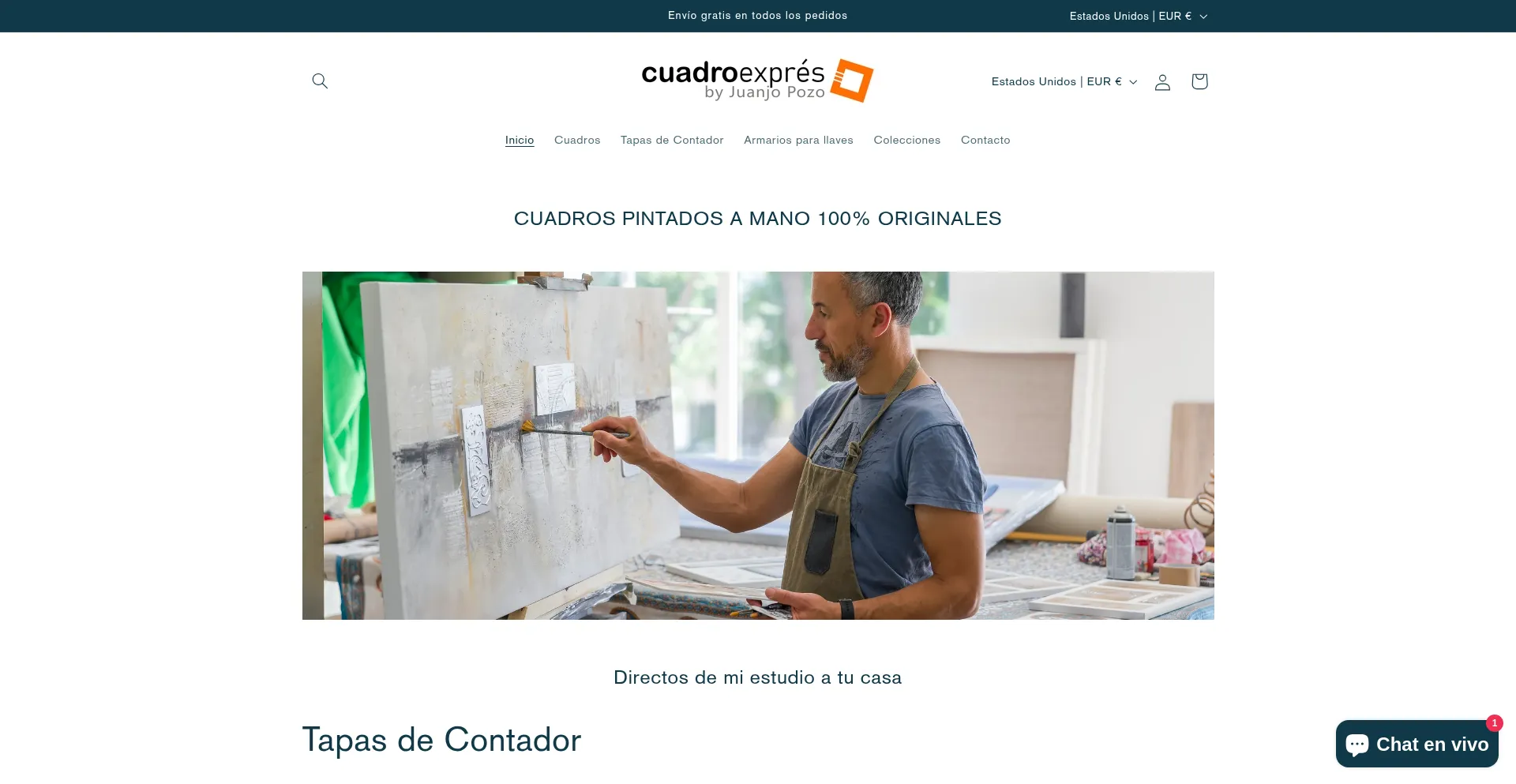Website screenshot of Cuadroexpres.es