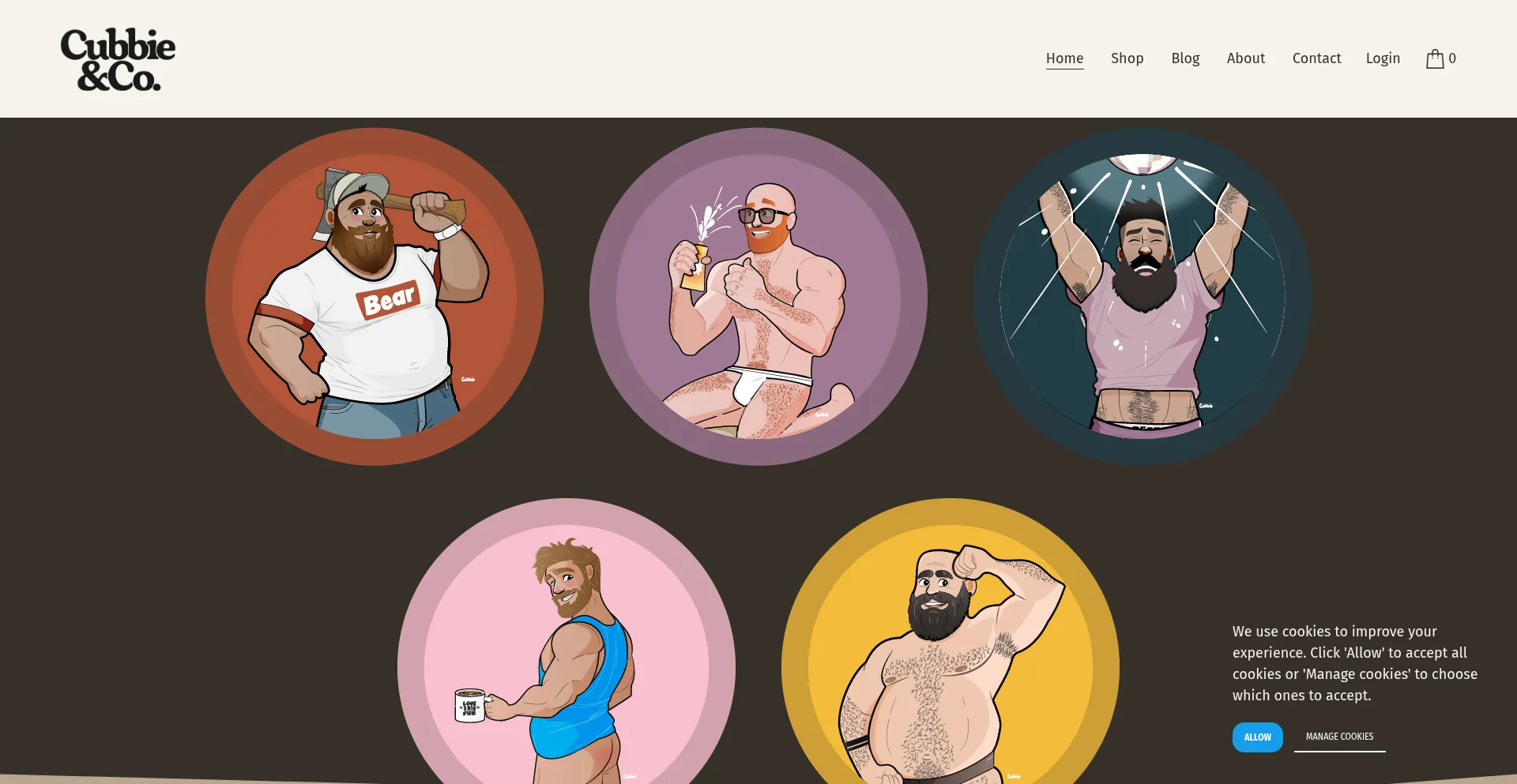 Website screenshot of Cubbieandco.shop
