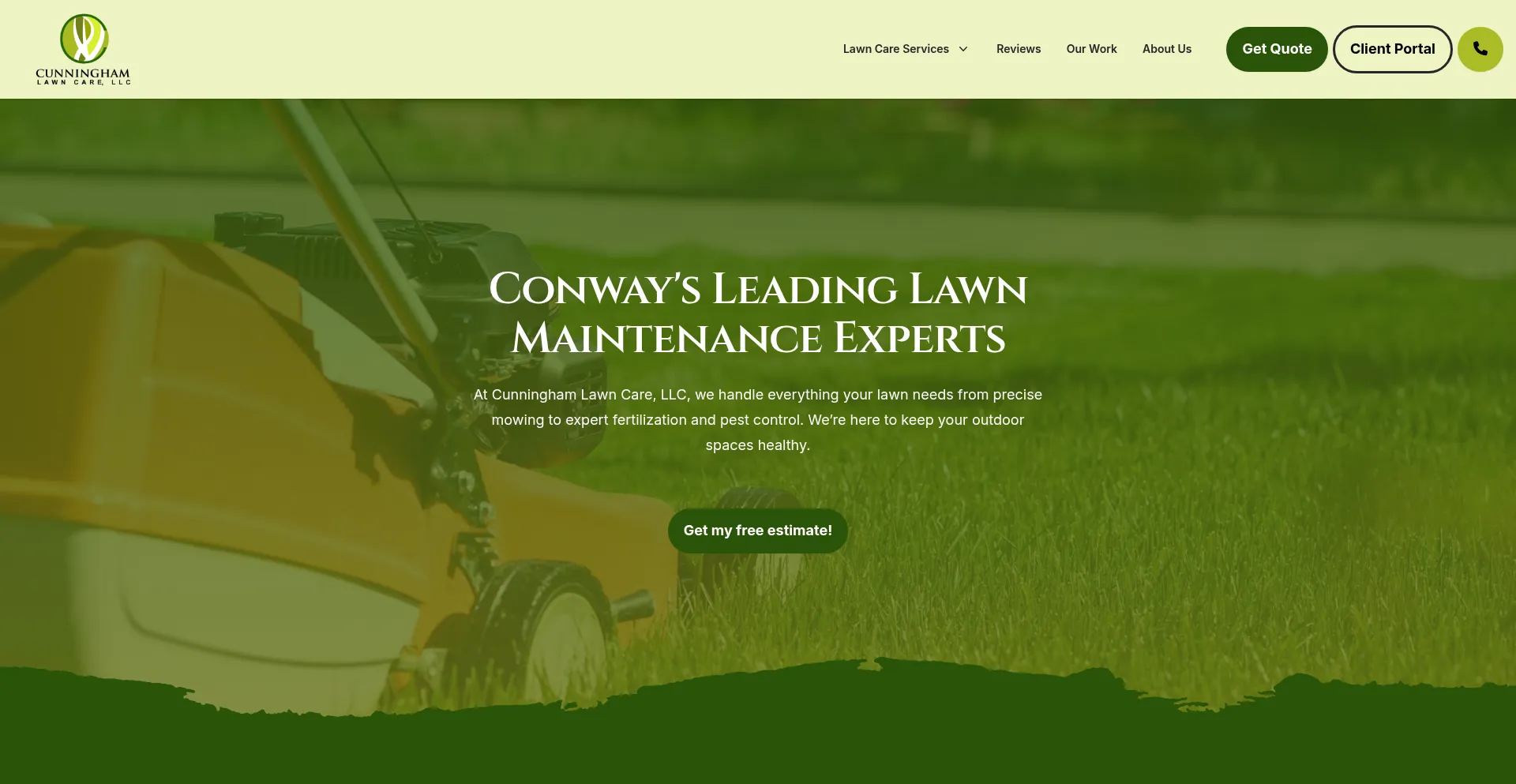 Website screenshot of Cunninghamlawncare.com