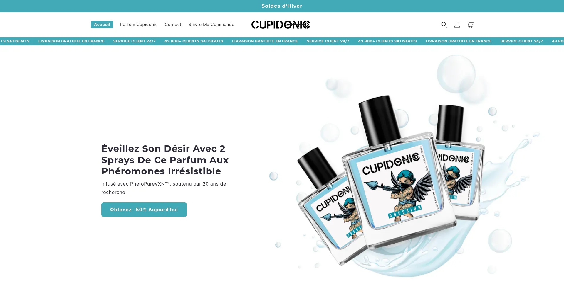 Website screenshot of Cupidonic.fr