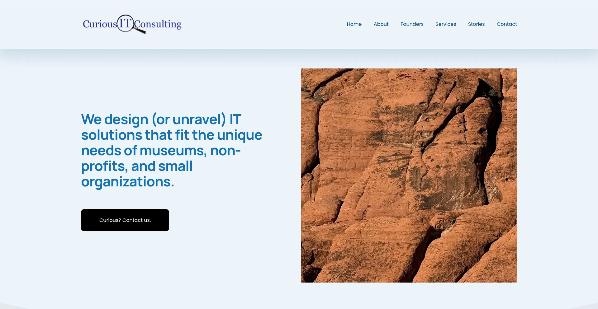Website screenshot of Curiousitconsulting.com