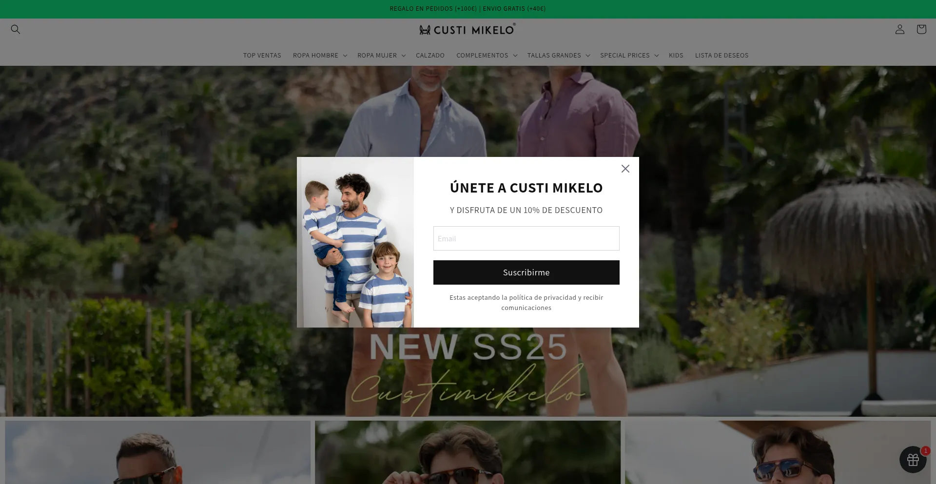 Website screenshot of Custimikelo.es