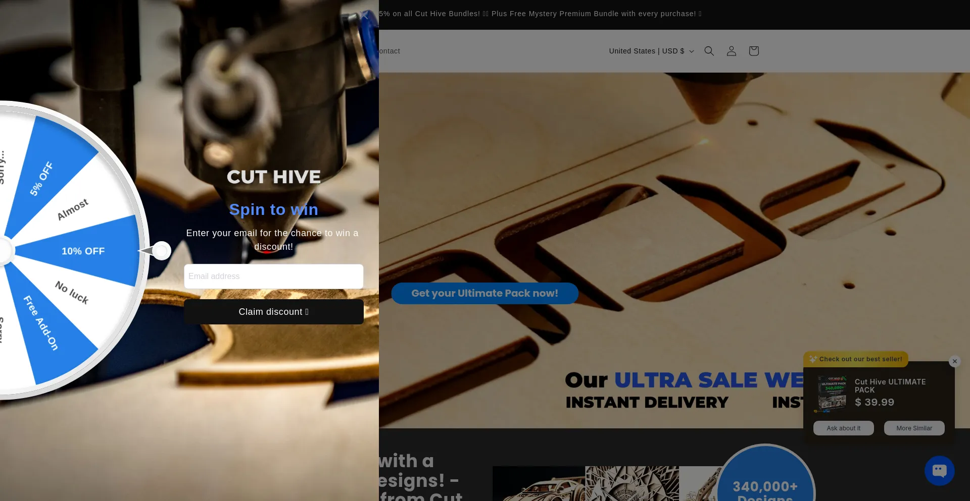 Website screenshot of Cuthive.com