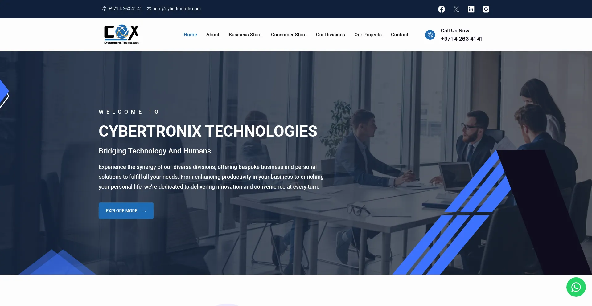 Website screenshot of Cybertronixllc.com