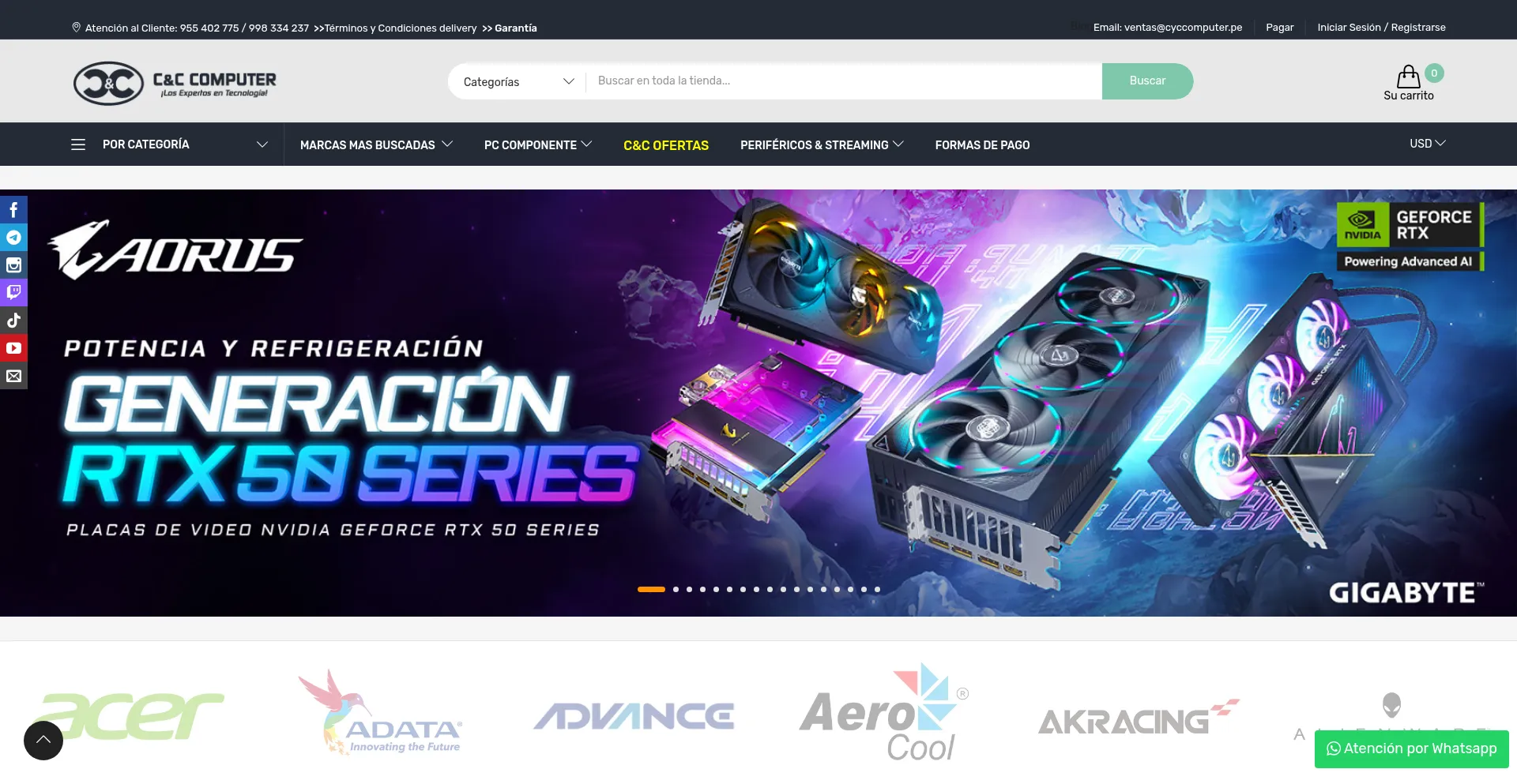 Website screenshot of Cyccomputer.pe