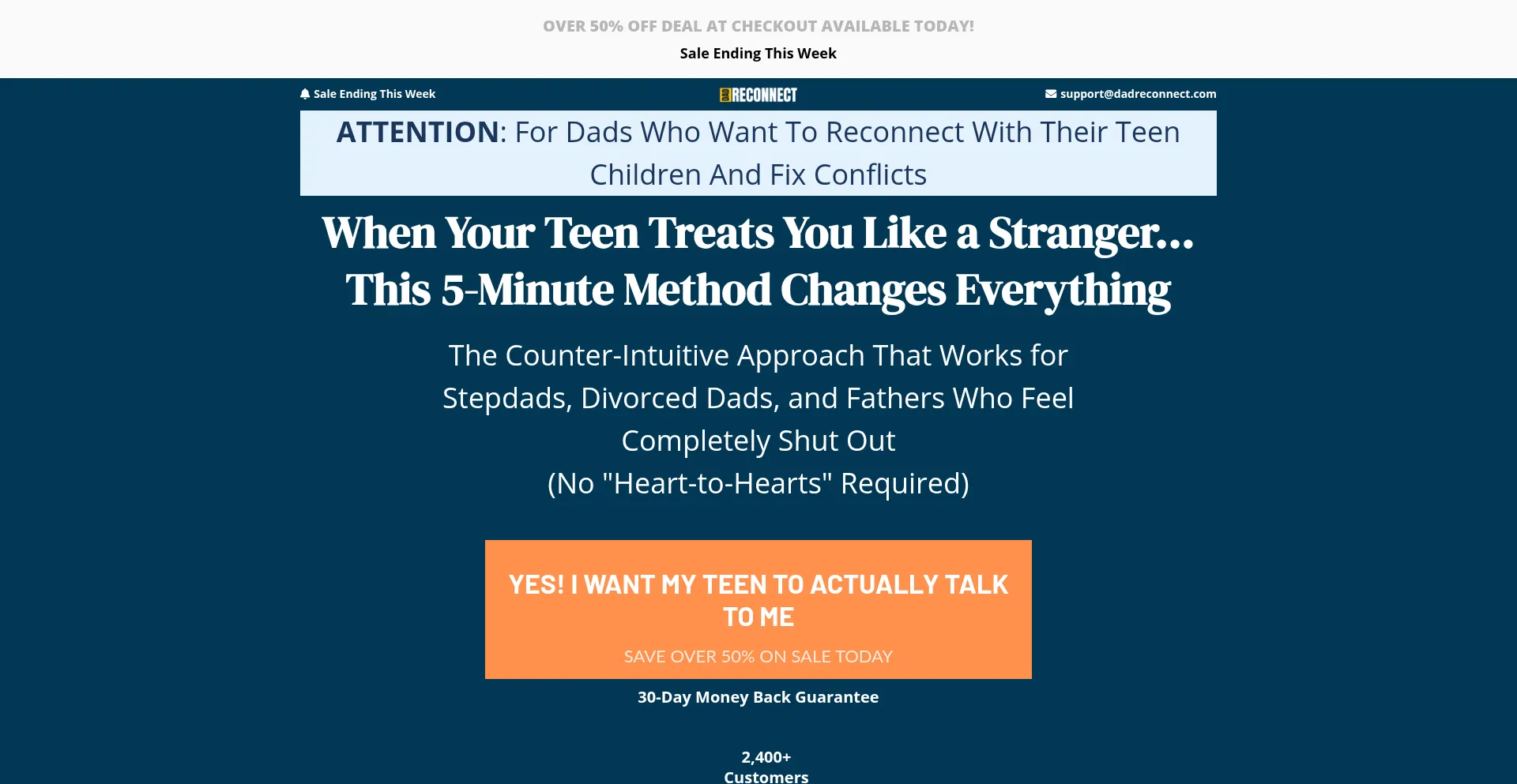 Website screenshot of Dadreconnect.com