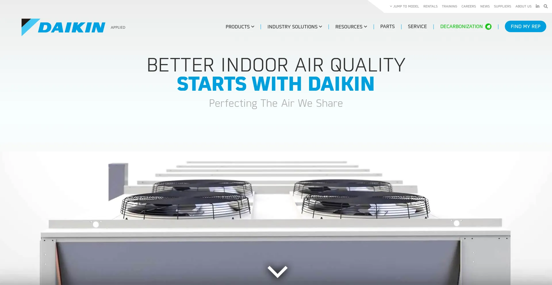 Website screenshot of Daikinapplied.com