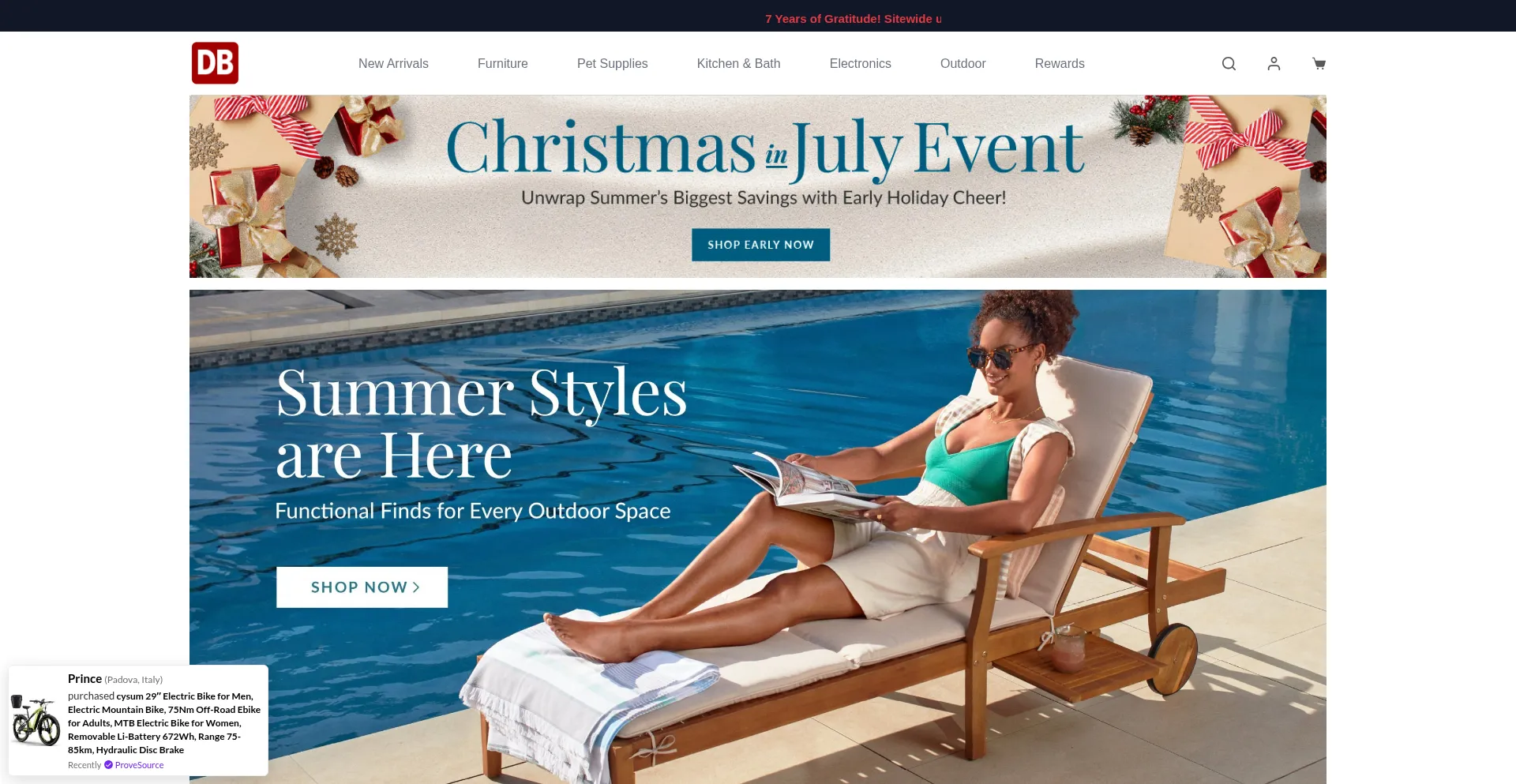 Website screenshot of Dailyboltshop.com