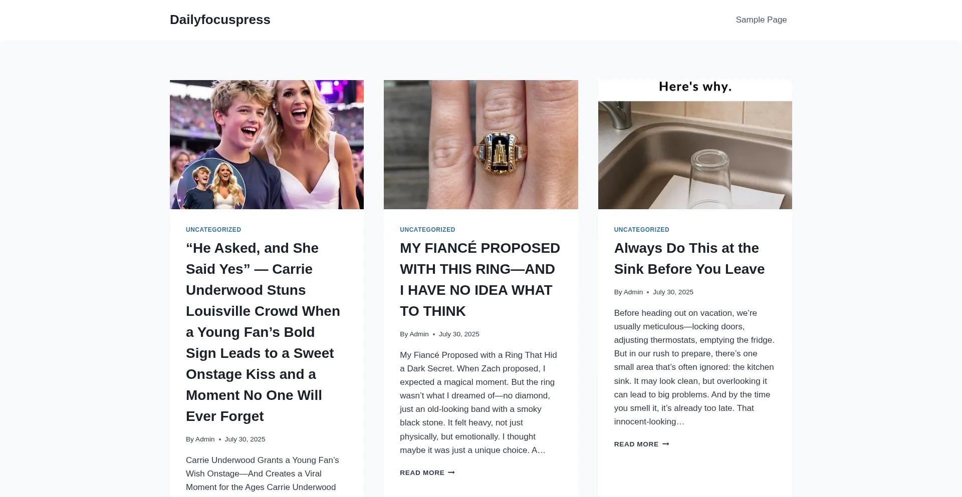 Website screenshot of Dailyfocuspress.com