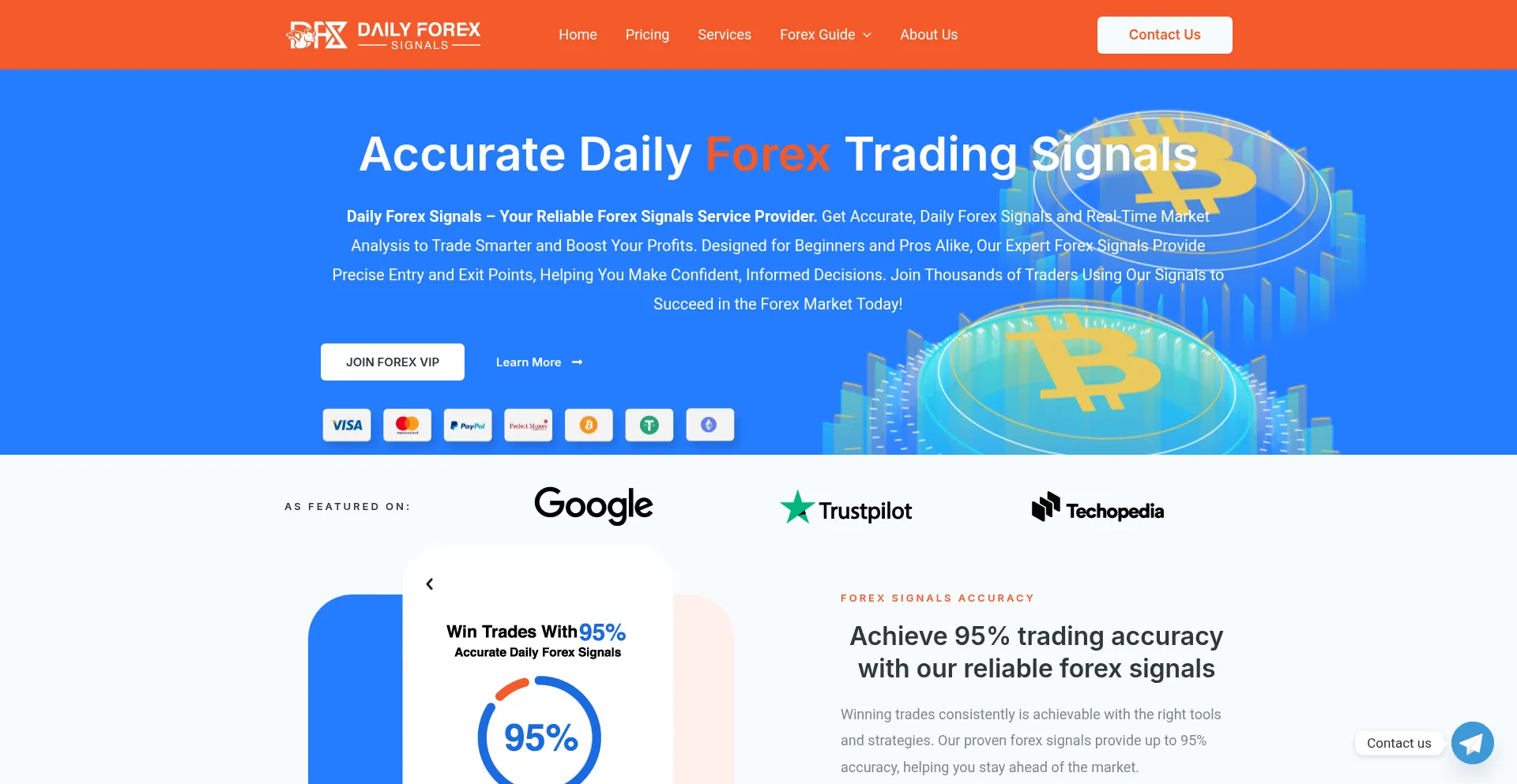 Website screenshot of Dailyforexsignals.pro