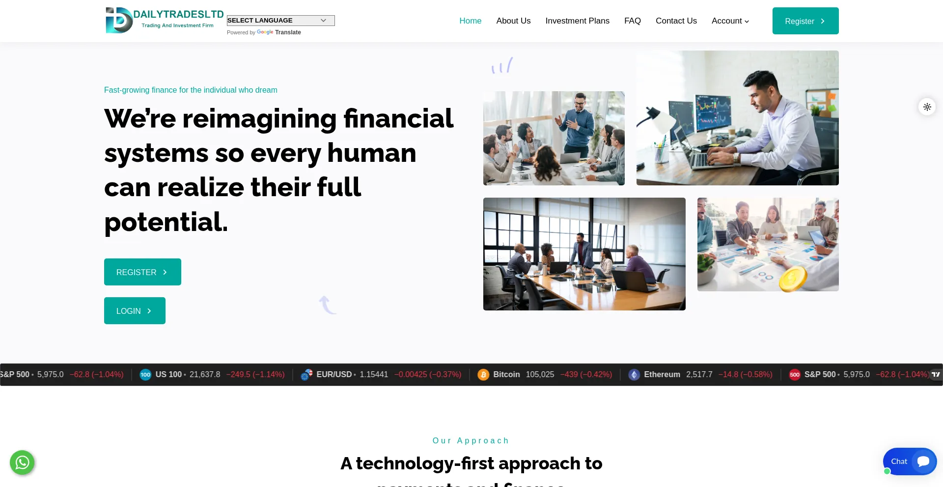 Website screenshot of Dailytradesltd.com