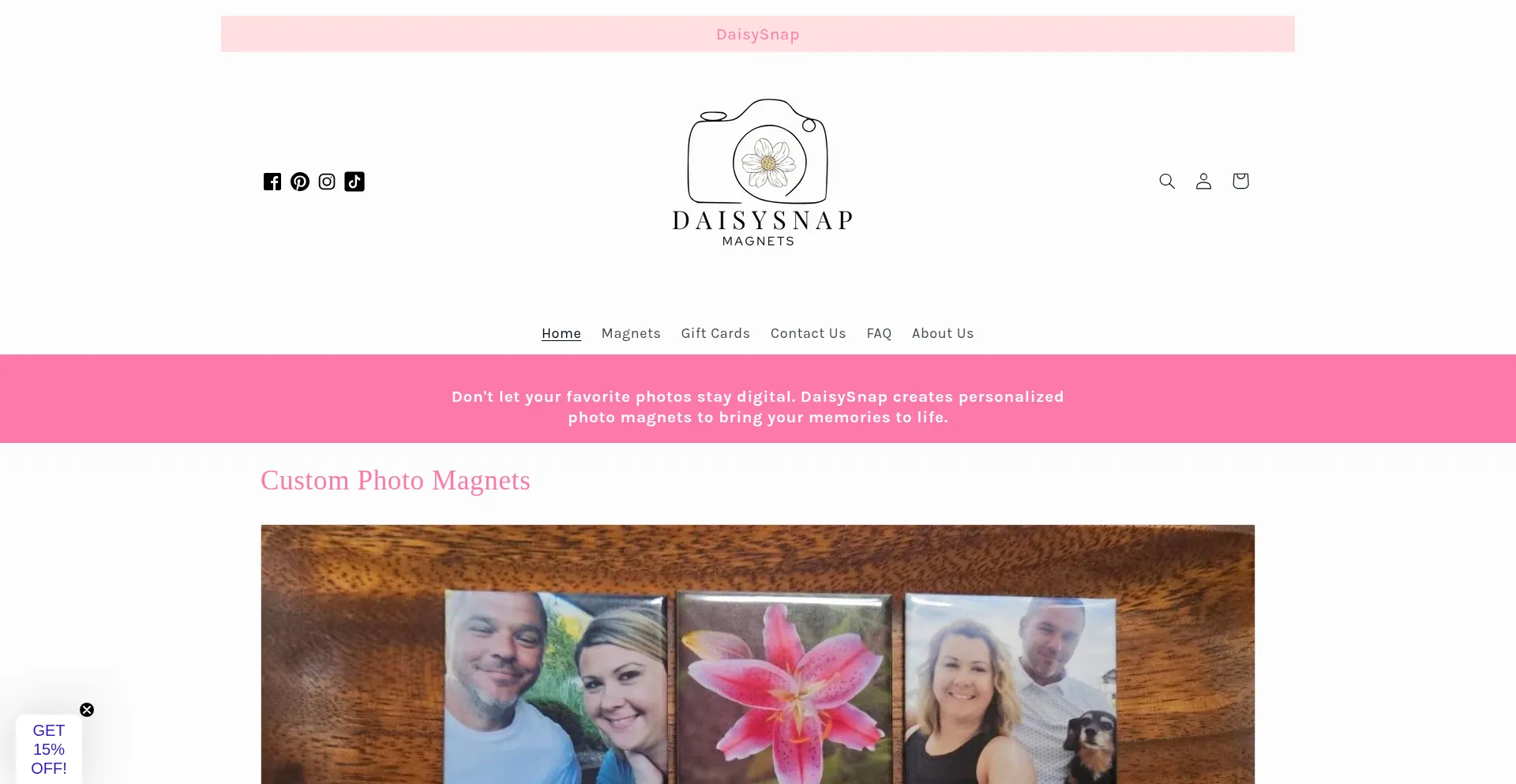 Website screenshot of Daisysnap.com