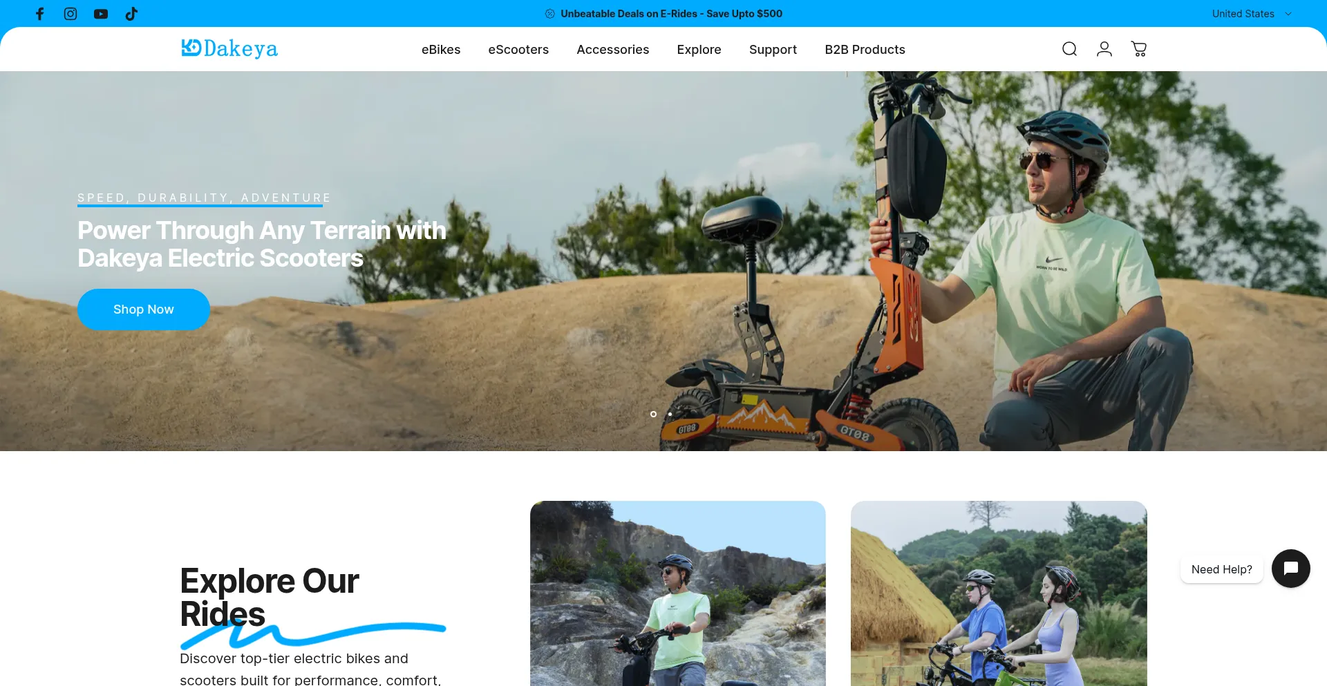 Website screenshot of Dakeyabike.com