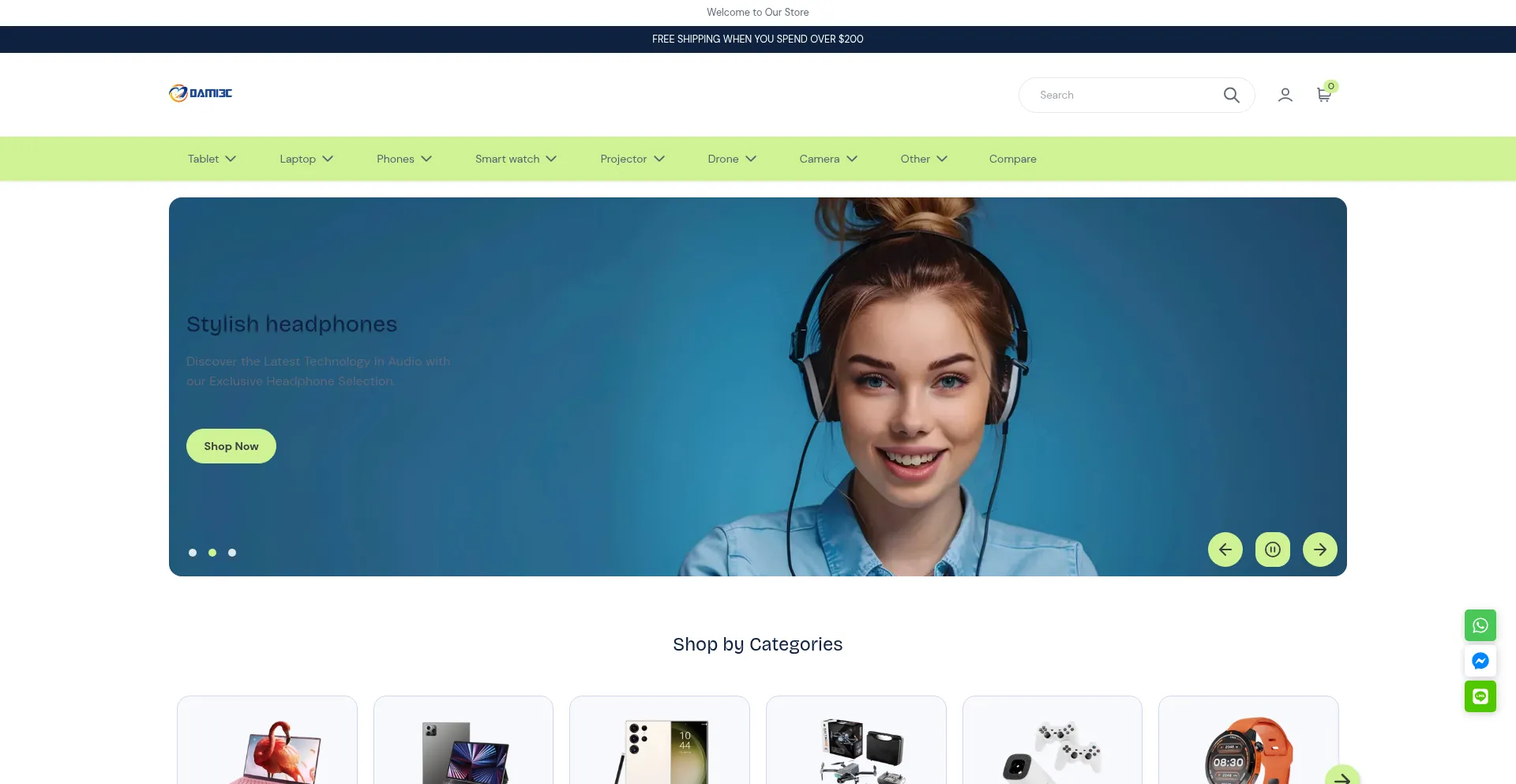 Website screenshot of Dami3c.com