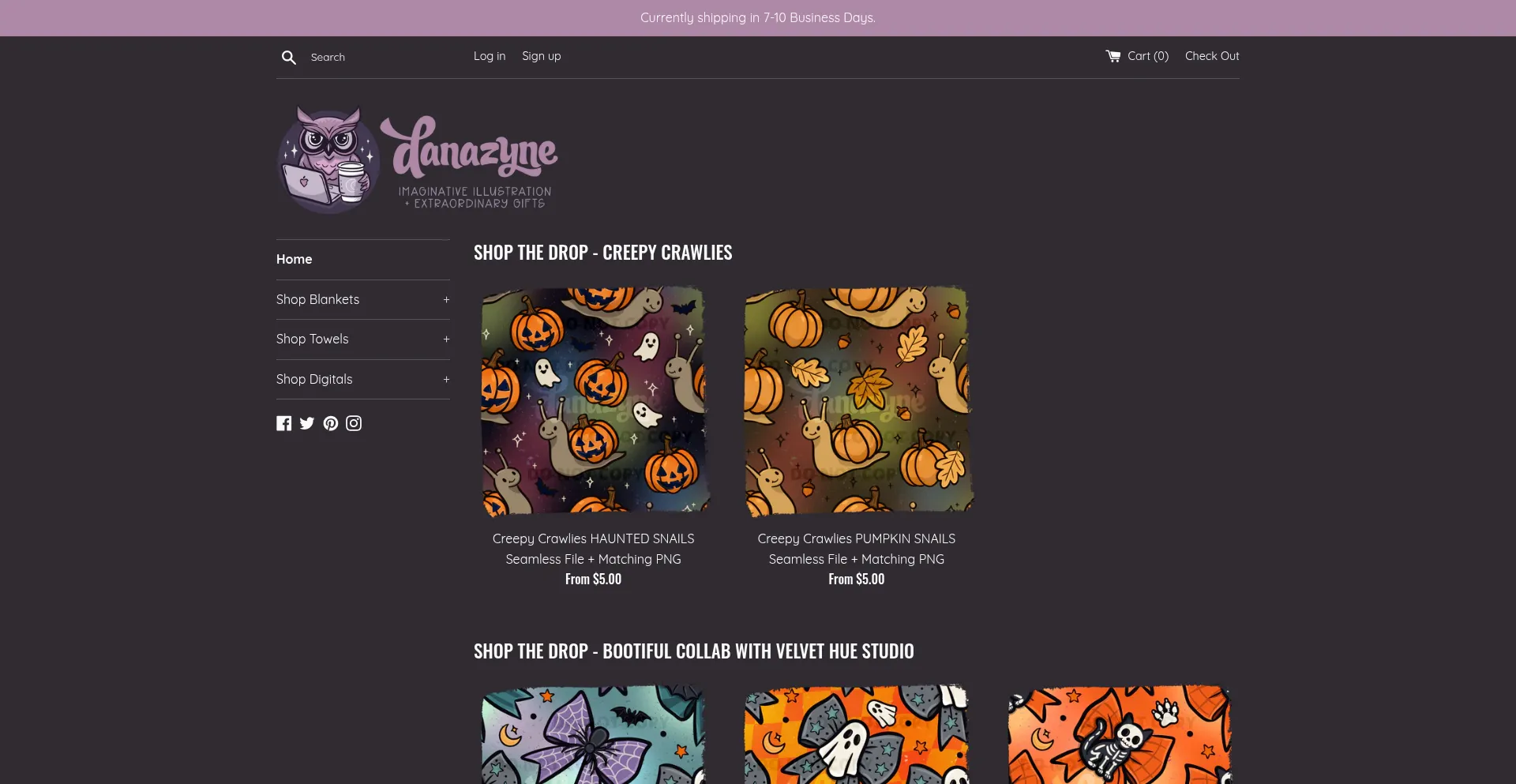 Website screenshot of Danazyne.com