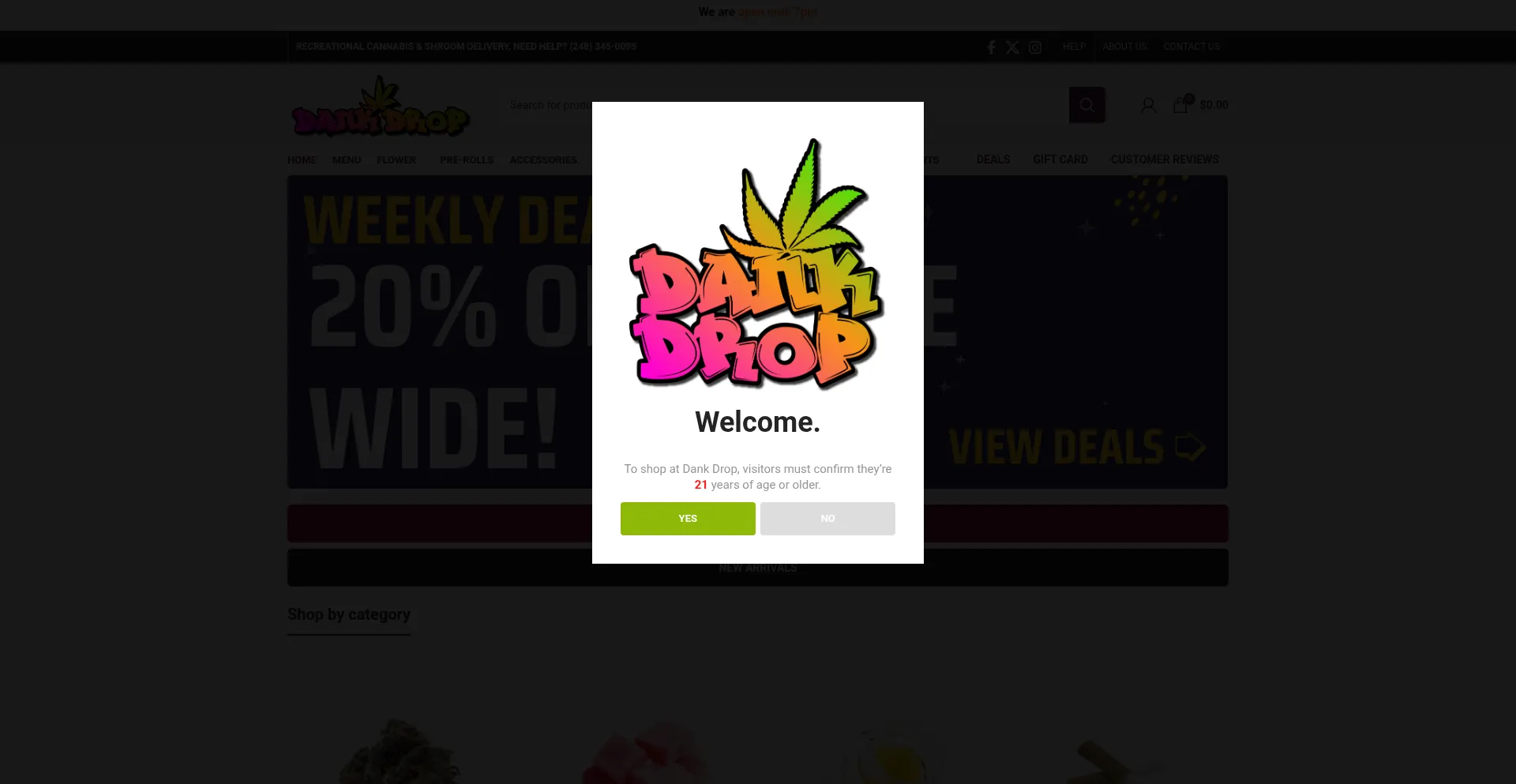 Website screenshot of Dankdropmichigan.com