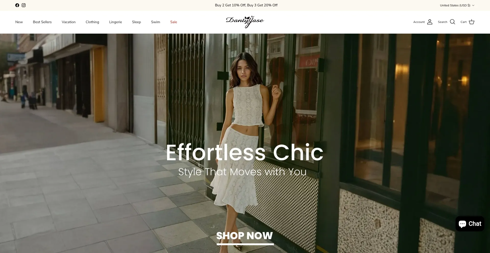 Website screenshot of Dantyyase.com