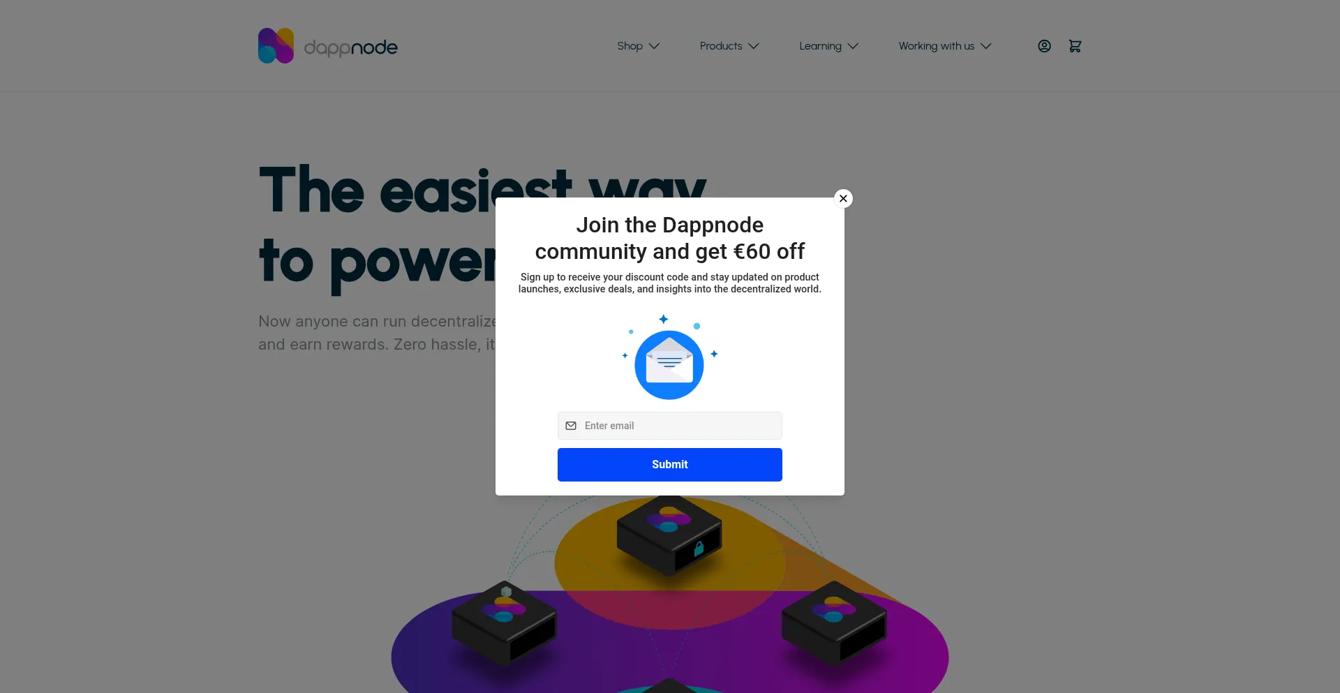Website screenshot of Dappnode.com