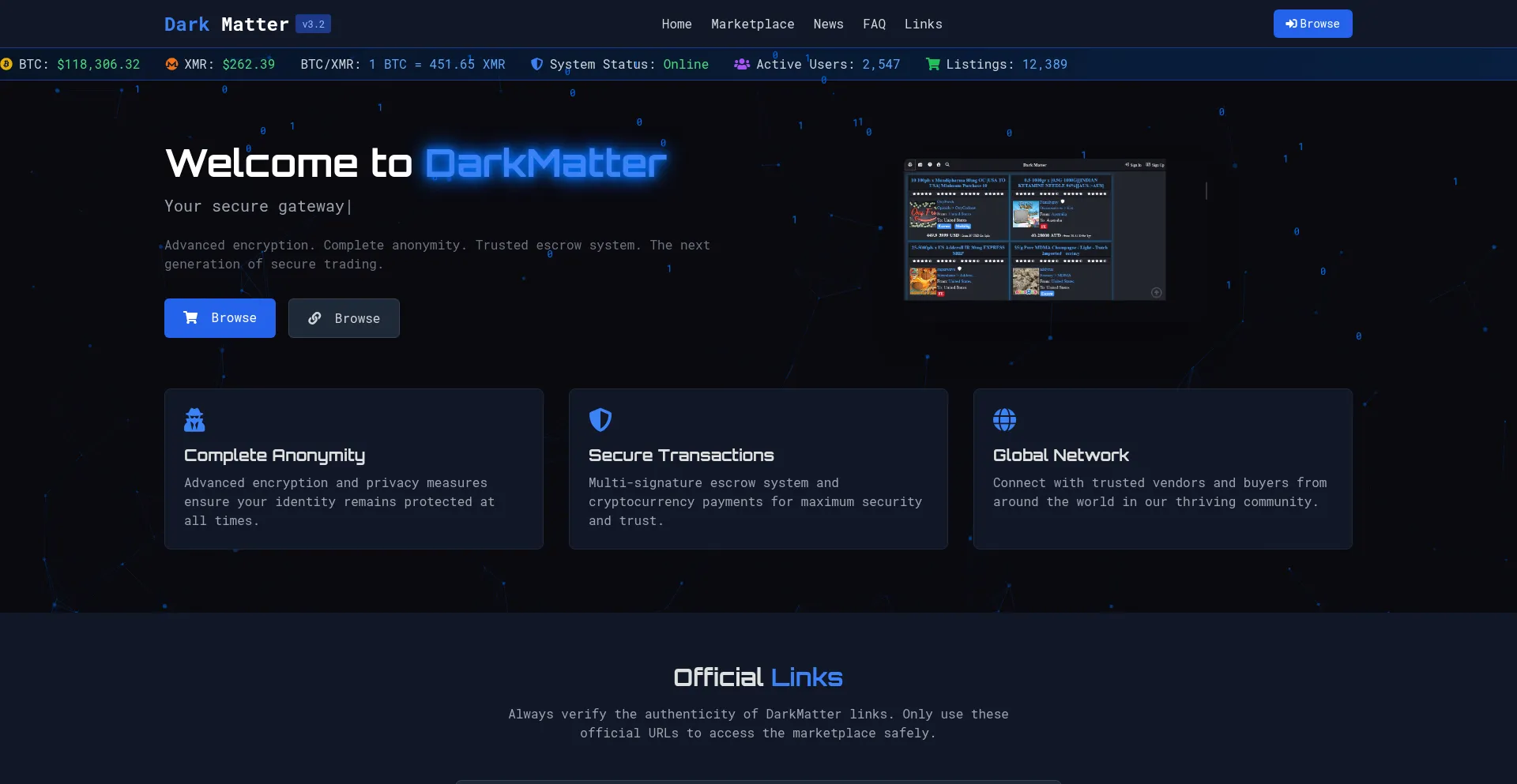 Dark-matter-market.io est-il Sûr et Fiable ?