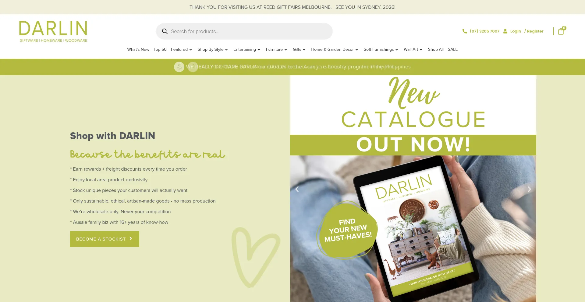 Website screenshot of Darlin.com.au