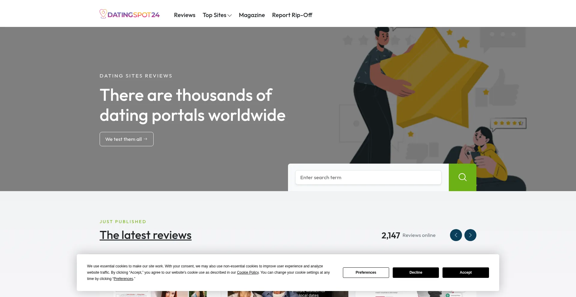 Website screenshot of Datingspot24.com