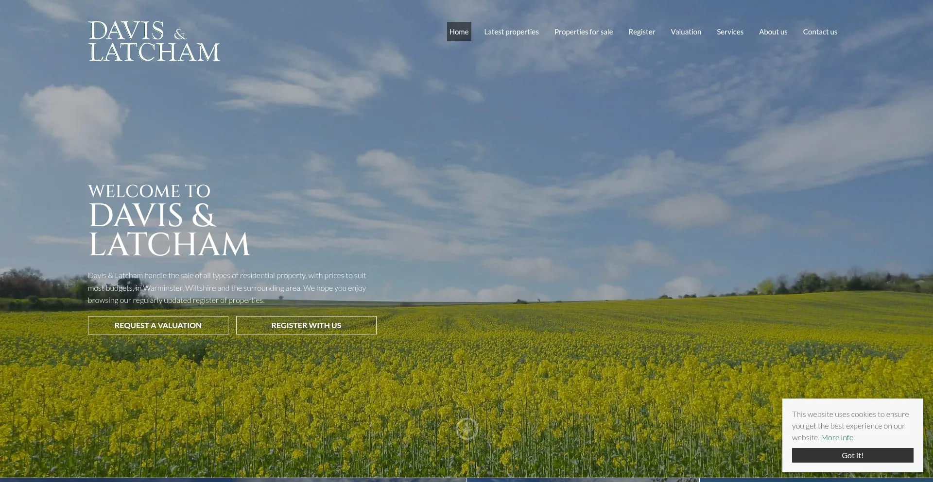 Website screenshot of Davislatcham.co.uk