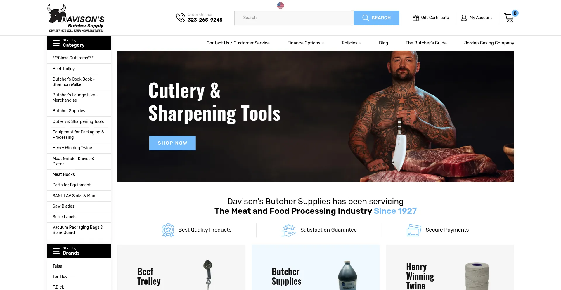 Davisonsbutcher.com Screenshot