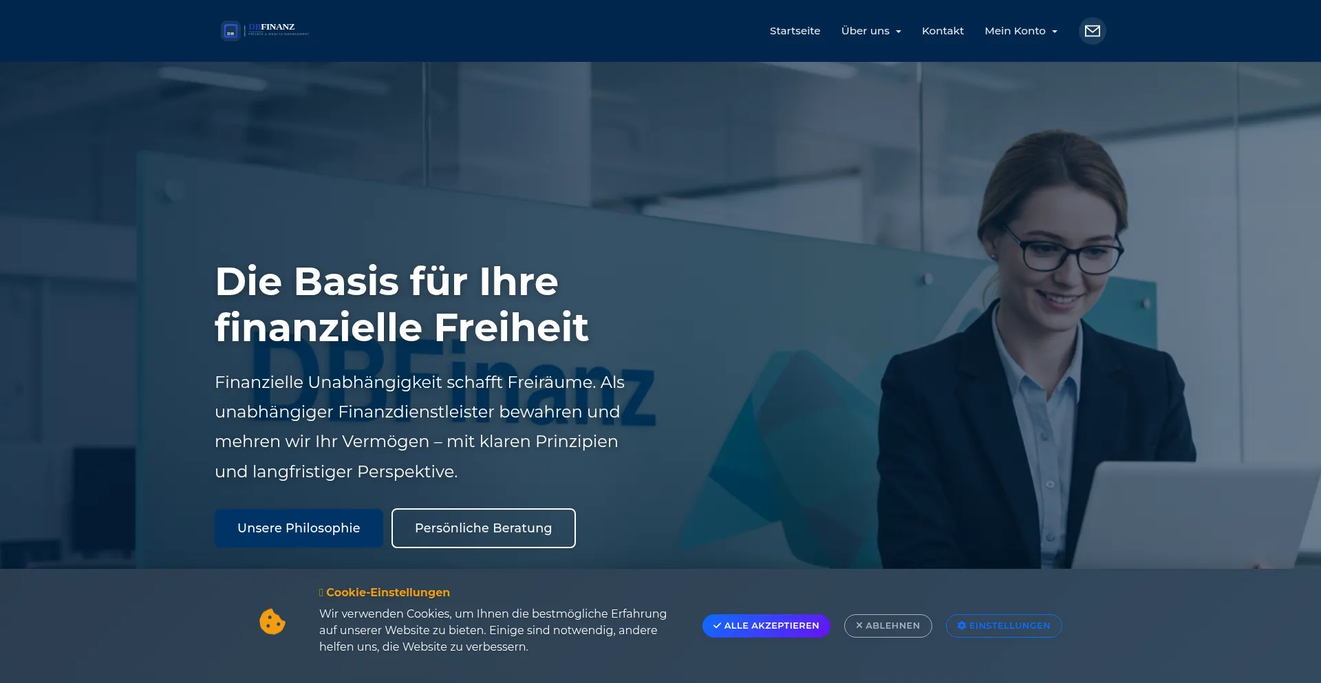 Website screenshot of Dbfinanz.com