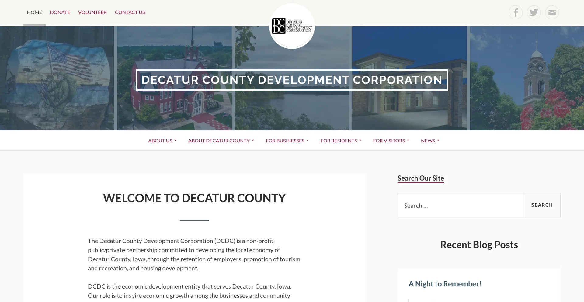 Website screenshot of Dcdciowa.org