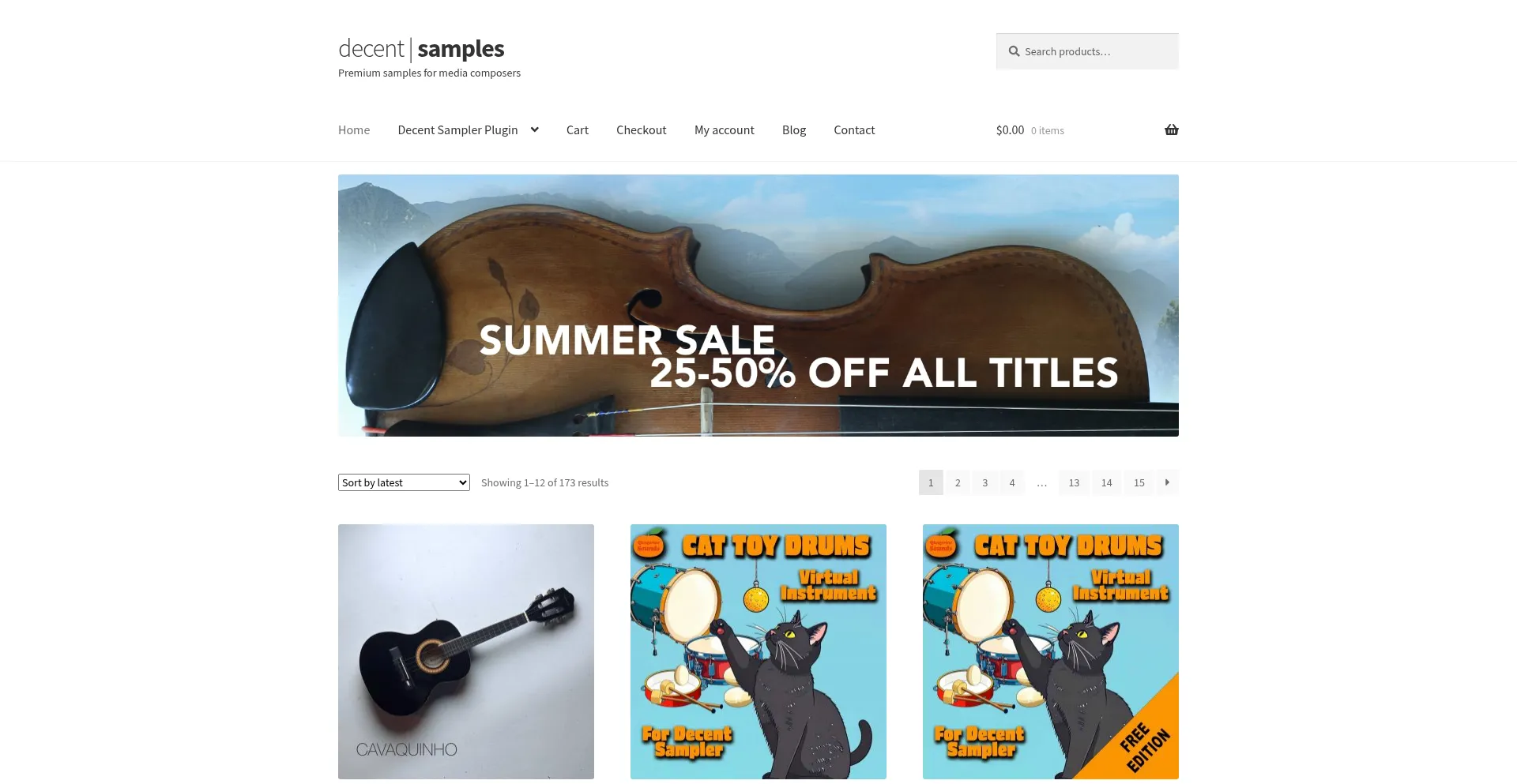 Website screenshot of Decentsamples.com