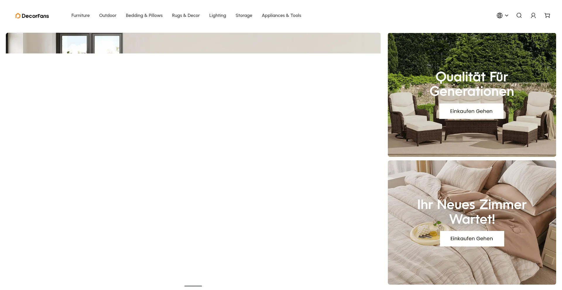 Website screenshot of Decorfans.com