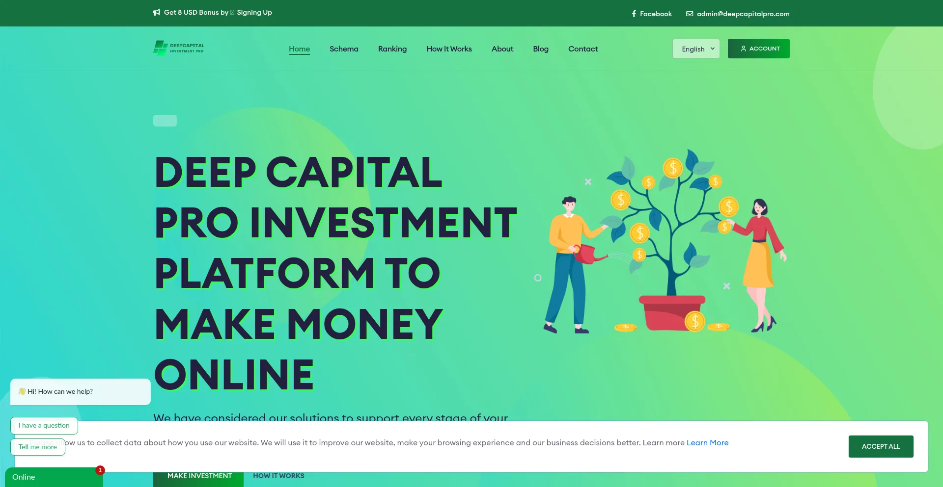 Website screenshot of Deepcapitalpro.com