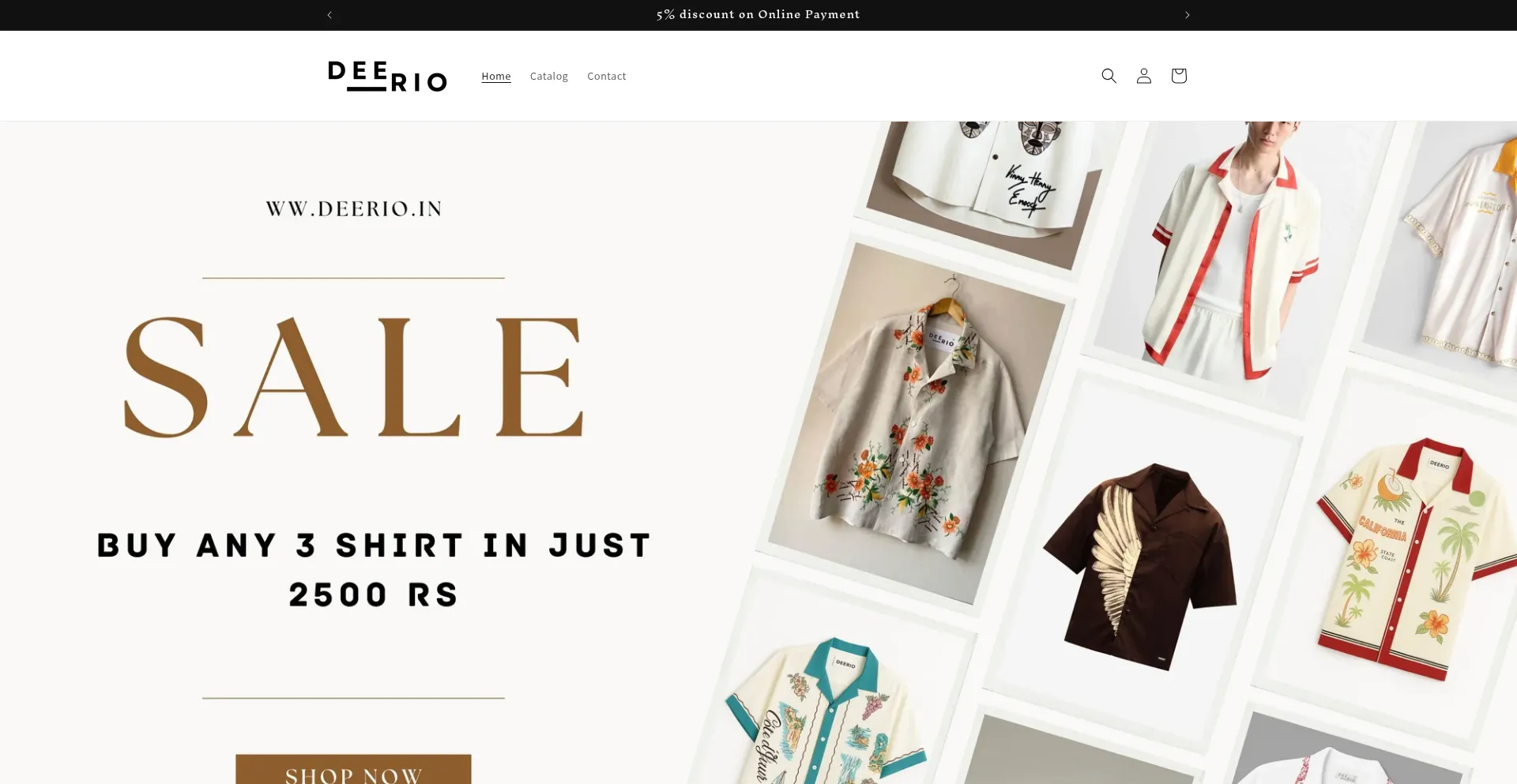 Website screenshot of Deerio.in