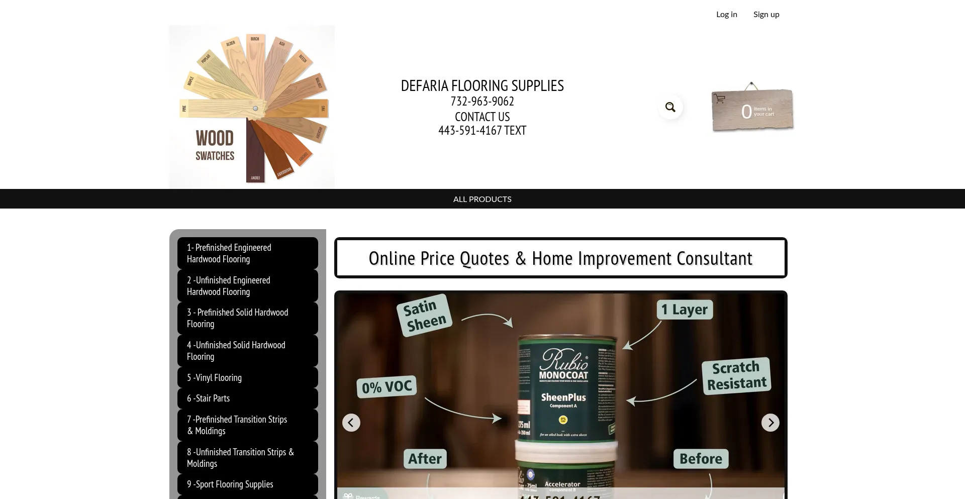 Website screenshot of Defariainc.com