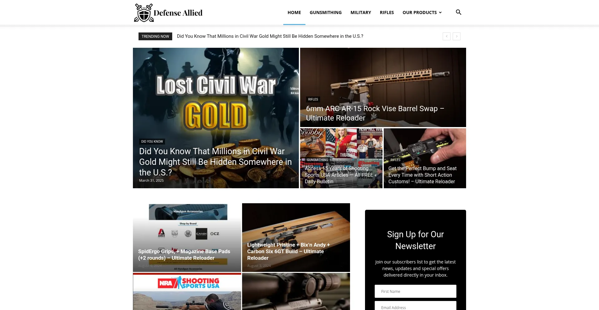 Website screenshot of Defenseallied.com