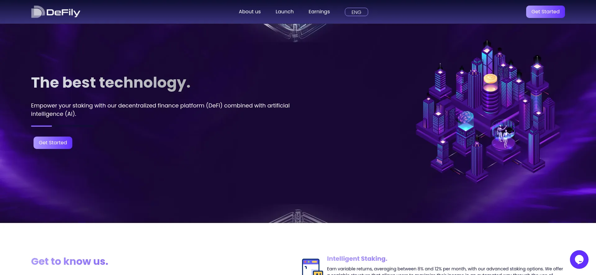 Website screenshot of Defily.ai