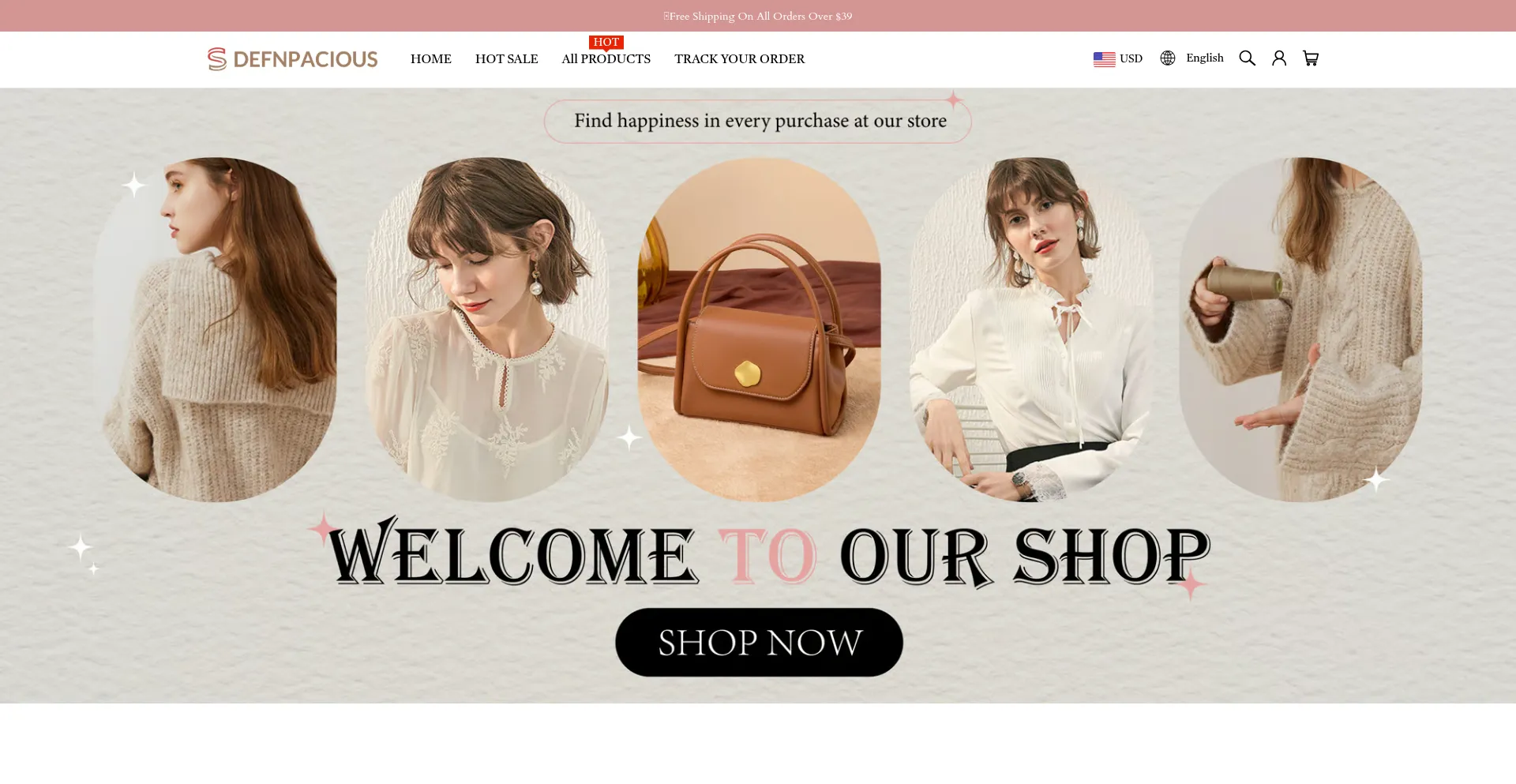Website screenshot of Defnpacious.com