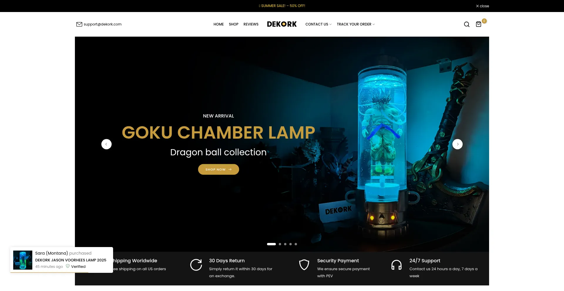 Website screenshot of Dekork.com