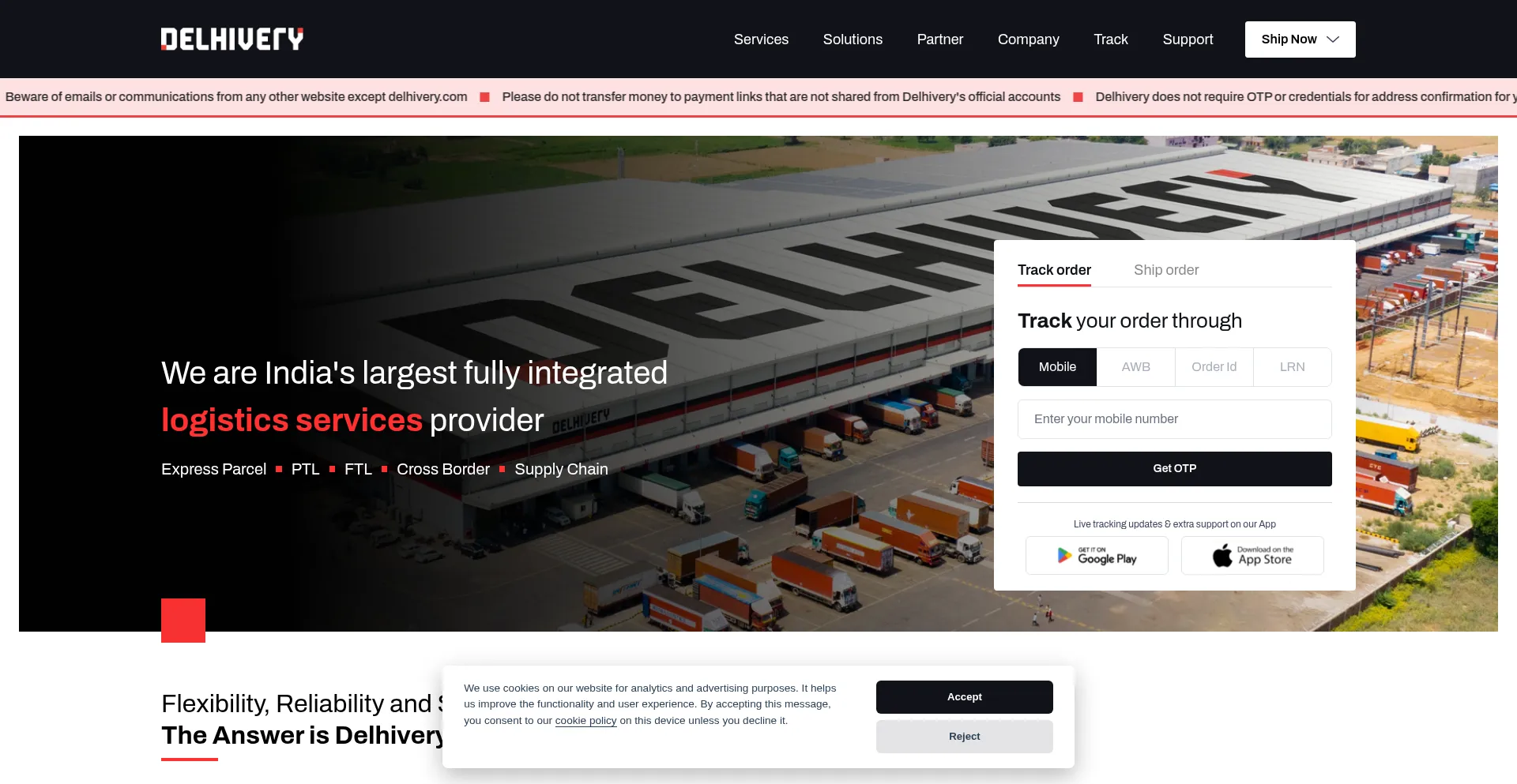Delhivery.com Screenshot