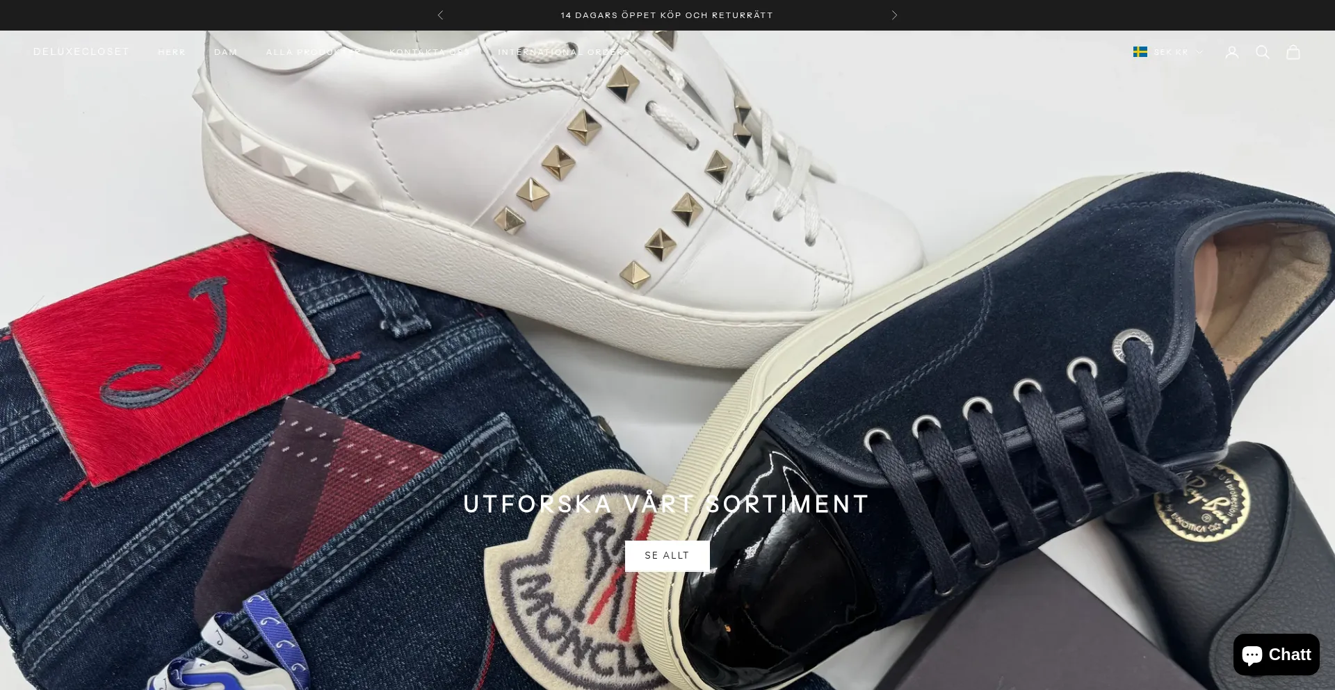Website screenshot of Deluxecloset.se