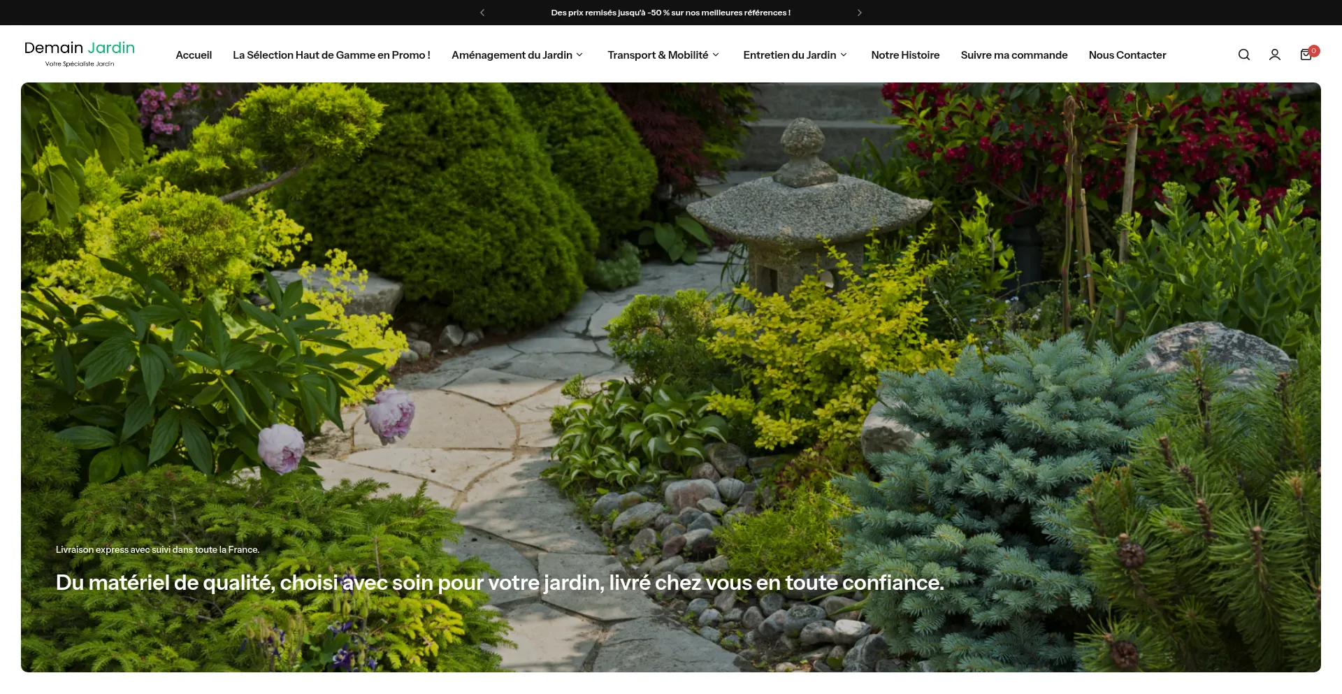 Website screenshot of Demain-jardin.com